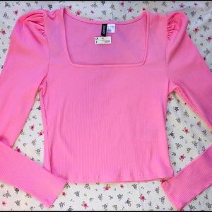 baby pastel bright pink ruffled long sleeve